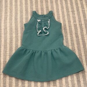 Teal Sleeveless Dress with Ruffle Detail